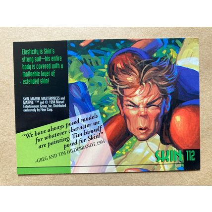 Marvel Masterpieces 1994 Base trading Card # 112 Skin (B) Fleer