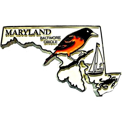 Maryland with Baltimore Oriole Fridge Magnet