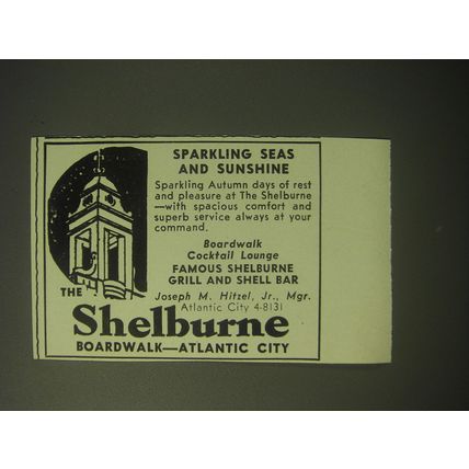 1948 The Shelburne Resort, Atlantic City Ad - Sparkling Seas and Sunshine