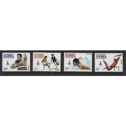 DOMINICA 1980 OLYMPIC GAMES SG 710 - 713 SET 4 VALS U/ M MINT#3