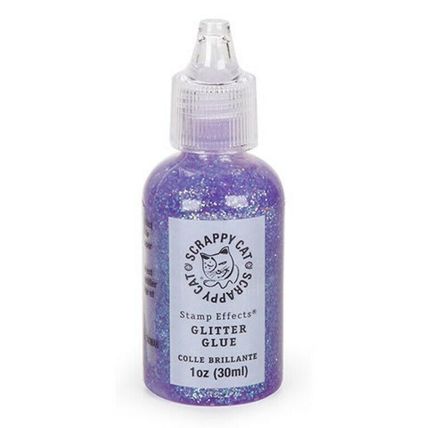 SCRAPPY CAT GLITTER GLUE PURPLE 30ML WITH RAINBOW GLITTER