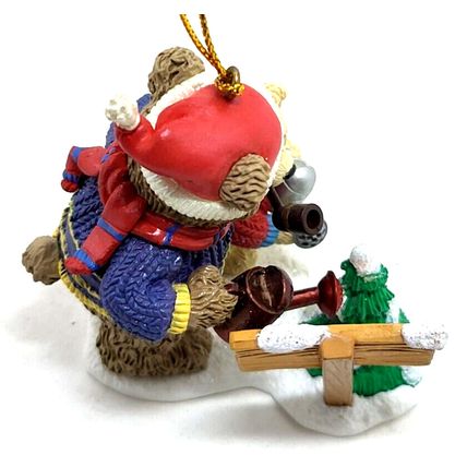 Grandfather's Love Grows Here Bear Watering Tree w/ Grandpa Christmas Ornament