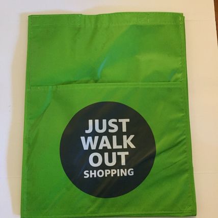 New Amazon Fresh 2 Pocket 15'' x 12'' x 6'' Reusable Shopping Bag