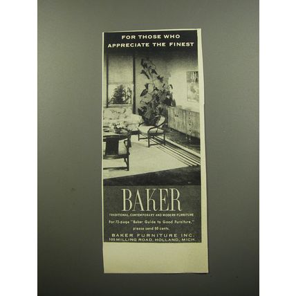 1955 Baker Furniture Advertisement - the finest