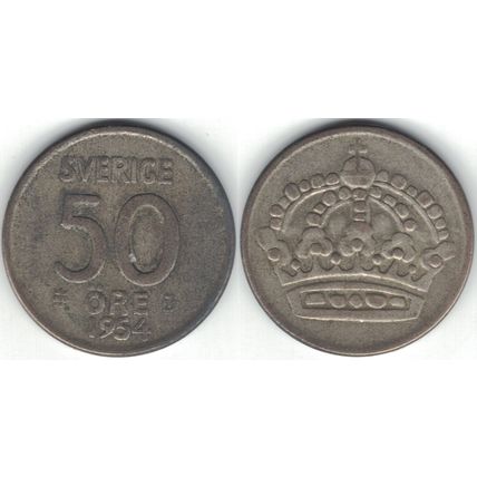 Sverige / Sweden - 50 öre 1954