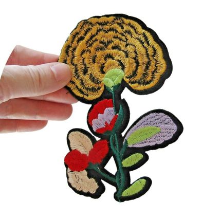 Flower Sew On Patch Flower Badge Decoration Motif Badges 14cm x 9 cm Plant P524