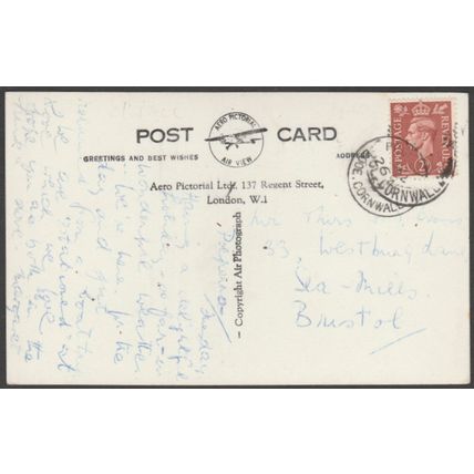 Aerial View, Polperro, Cornwall, 1952 - Aero Pictorial RP Postcard