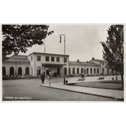 Nassjo Jarnvagssstationen Station Bicycles Holland RPC Postcard