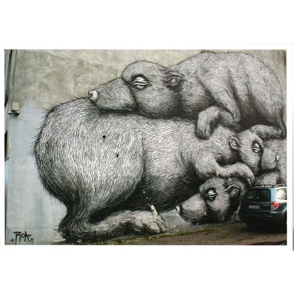 Warsaw Russian Bears Crush Transport Amazing Graffiti Street Art Postcard