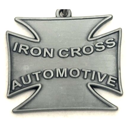 Iron Cross Automotive Advertisement Keychain Bag Purse Luggage Charm Clip Fob