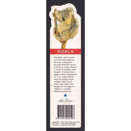 Koala Australia Bookmark. Ref: BM0004