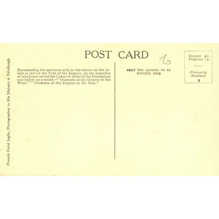 Edinburgh, Scottish National War Memorial, 0049, 4 x Vintage Postcards