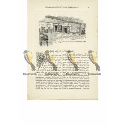 Room of Shakespeare's Birth, Stratford, Warks, Book Illustration (Print), 1891