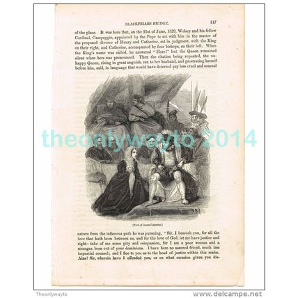 TRIAL OF QUEEN CATHERINE, LONDON, ENGLAND, BOOK ILLUSTRATION/PRINT, 1842