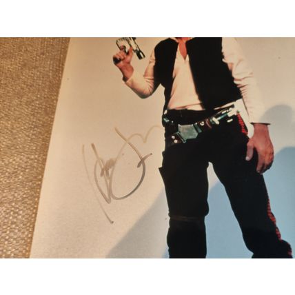 Genuine, Signed, 8"x10", Photo by/of Harrison Ford (Han Solo - Star Wars) + COA