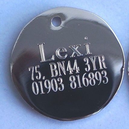 Pet ID, Luggage Tags etc, Round FREE ENGRAVING BOTH SIDES FREE POST
