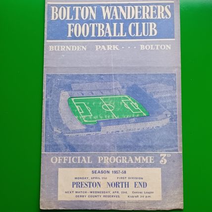 Bolton Wanderers v Preston Football Programme 21/4/58