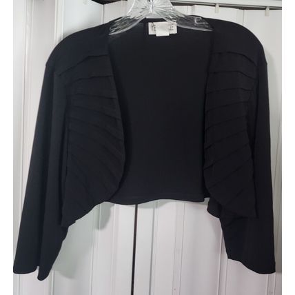 Periwinkle Women's Black Polyester Spandex Light Short Cardigan Size 2X