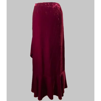 Kaliko red velvet silk suit 3 piece maxi skirt jacket top full length christmas