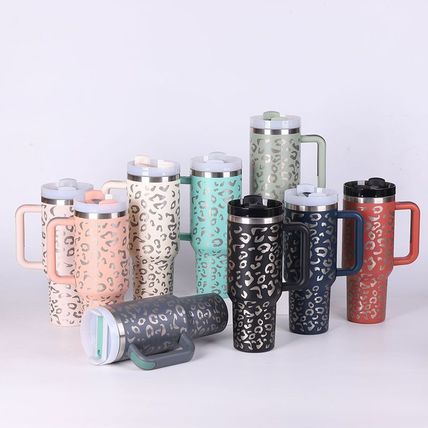 40oz Insulated Tumbler with Handle & Straw – Stainless Steel, Spill-Proof Travel