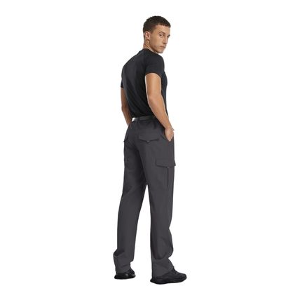 2x Mens Cargo XL Trousers Work Wear Slim Fit Casual Pants 6 Pockets Dark Grey