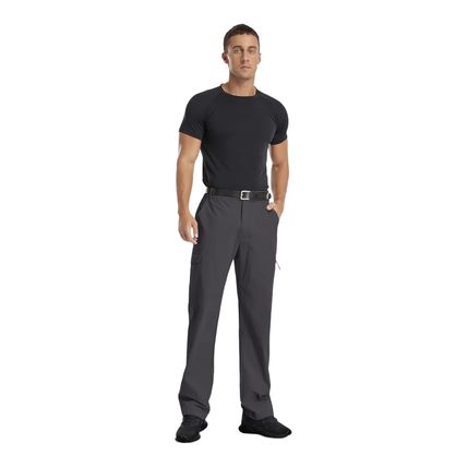 2x Mens Cargo XL Trousers Work Wear Slim Fit Casual Pants 6 Pockets Dark Grey