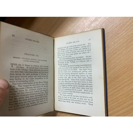 RARE* 1877 R M BALLANTYNE "CHASING THE SUN" FICTION SMALL HARDBACK BOOK (P2)