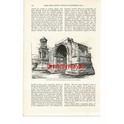 TARASCON, (SAINT REMY, On Reverse), France, Book Illustration (Print), 1887