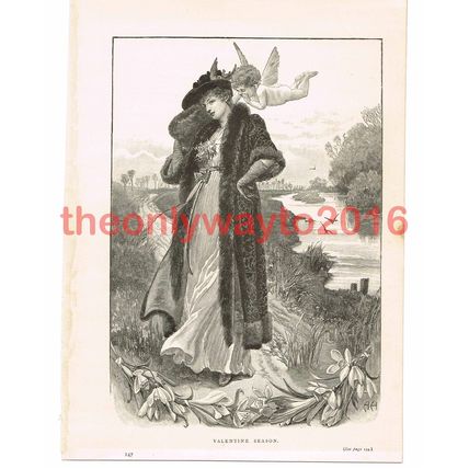 Valentine Season, Victorian Art, Book Illustration (Print), c1887