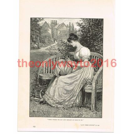 Love Were Enough, Victorian Art, Book Illustration (Print), c1887