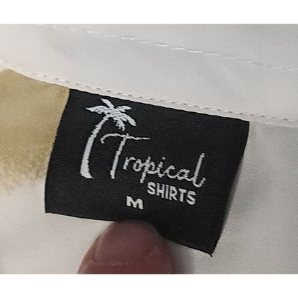 Mens Tropical Hawaiian Shirt Size M lightweight loose fit south Beach Palm Trees