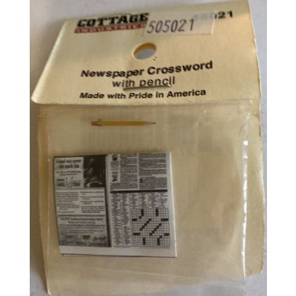 Cottage Industries Dollhouse Miniature Newspaper Crossword with Pencil