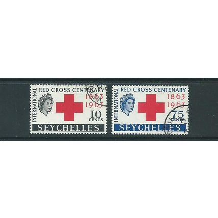 seychelles stamps vfu red cross set sg214 sg 214 215 1963