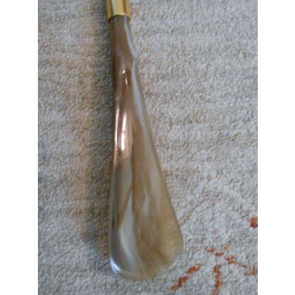 Vintage Long Handle Shoe Horn Wood Handle Carved Elephant Head & Body