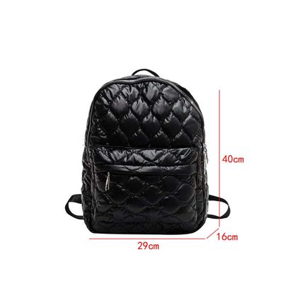 Black Quilted Large Capacity Functional Backpack