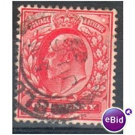 GB stamps 1902-10 KEV11 - 1d SG219 Slough 4