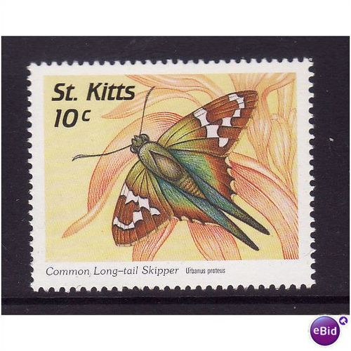ST KITTS 1997 SG 500 10c Common Longtail Skipper Butterfly u/m mint