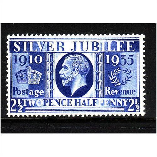 GREAT BRITAIN 1935 GEORGE V SILVER JUBILEE SG 456 2 1/2d BLUE M MINT