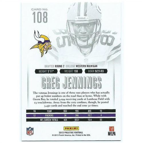 2013 Panini Prestige Football 108 Greg Jennings