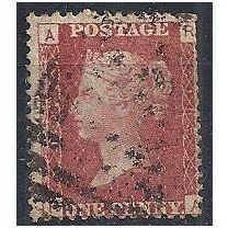 1858 SG43 1d Red Plate 108 Good/Fine Used "FA".