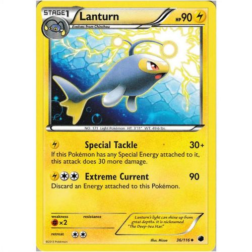 Pokemon Black & White Plasma Freeze - #36/116 - Lanturn