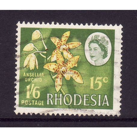 RHODESIA 1968 SG410 1s 6d / 15c ANSELLIA ORCHID FINE USED