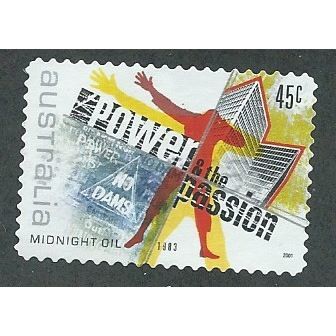 AUS 2001 45c (S/A) 'ROCK & POP - MIDNIGHT OIL' 'FINE USED (EBID38-426)