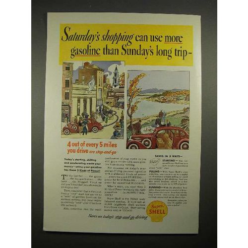 1935 Super-Shell Gasoline Ad - Saturday's Shopping