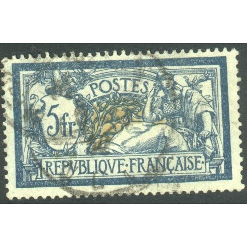 France 1900 - SG308 - 5f blue and yellow "Olivier Merson"- used