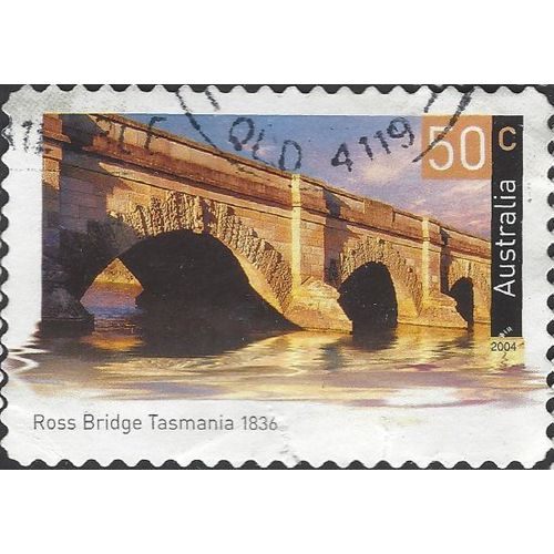 AUSTRALIA, BRIDGE, Ross Bridge Tasmania, brown 2004, 50c, #5