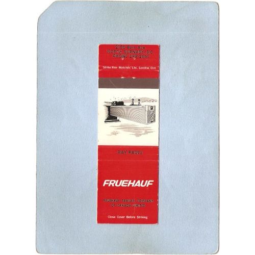 CAN North Burnaby Matchcover Fruehauf Trailer Company 2150 Beta Ave can_bo~59