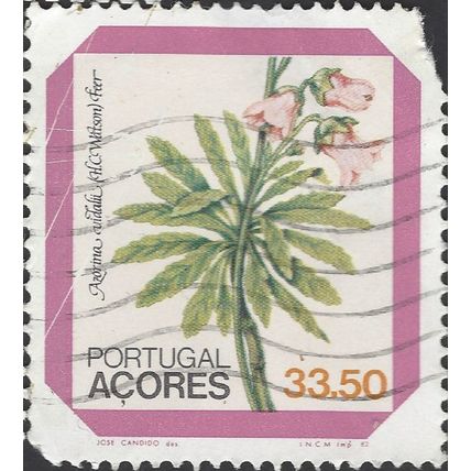 AZORES, FLOWER, Azorina vidalii, Azores bellflower, violet 1982, 5c