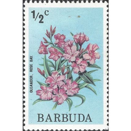 BARBUDA, FLOWER, Oleander, blue 1975, ½c