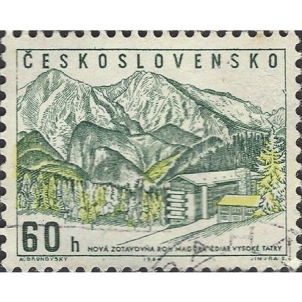 CZECHOSLOVAKIA, Magura rest house, High Tatras, green & yellow 1964, 60h